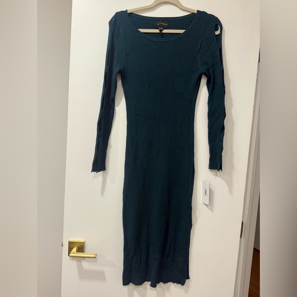 Donna Morgan Dark Teal Long Sleeve Dress